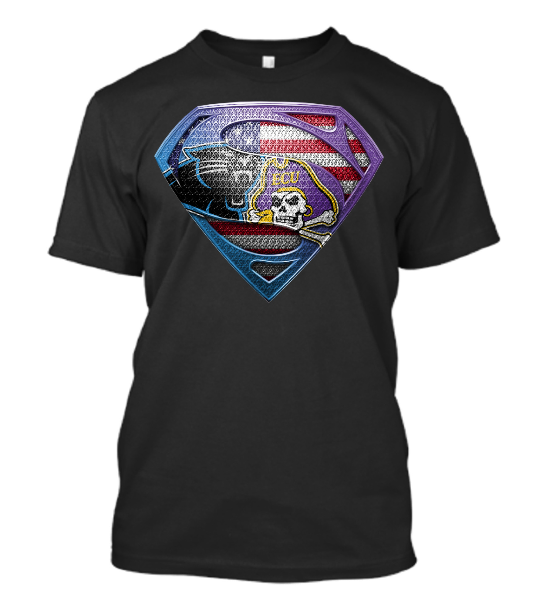 Carolina Panthers Ecu American Flag Shield T-Shirt