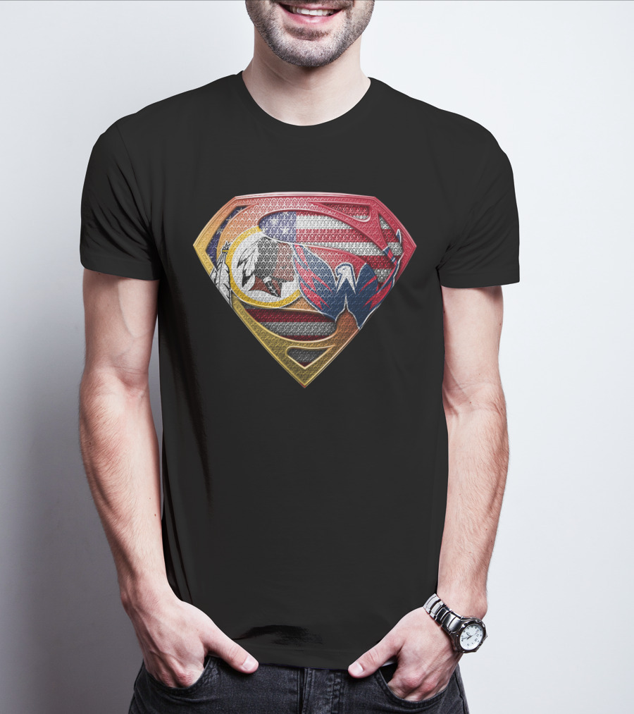 Washington Dc Sports Team Logos Superman Shield T-Shirt