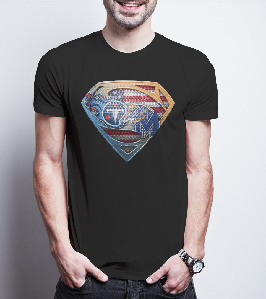 Superman Memphis Tigers American Flag T-Shirt
