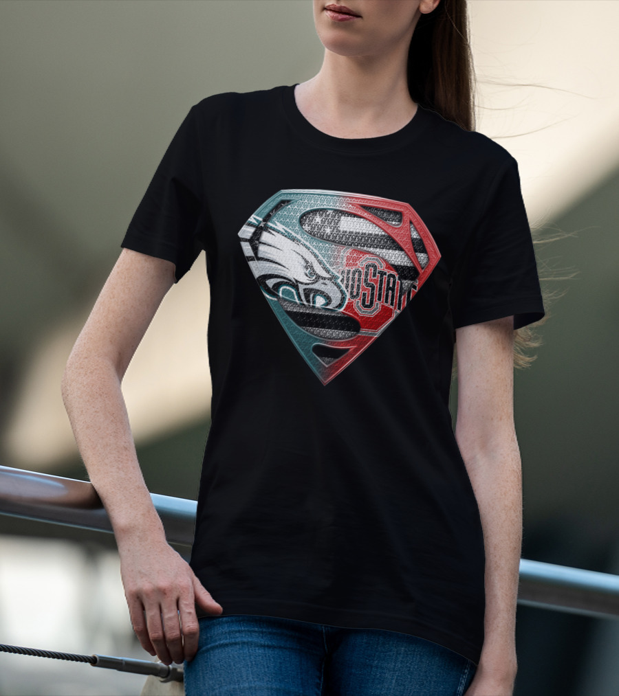 Philadelphia Eagles Ohio State Superman Shield T-Shirt