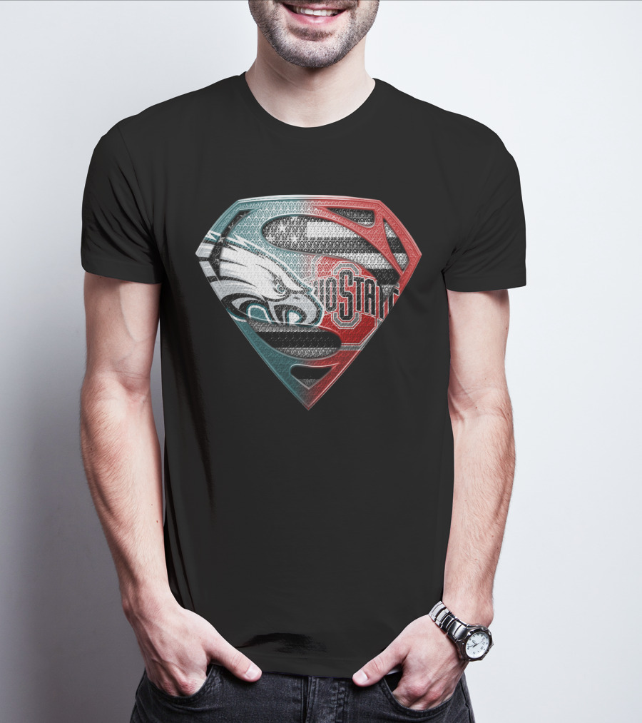 Philadelphia Eagles Ohio State Superman Shield T-Shirt