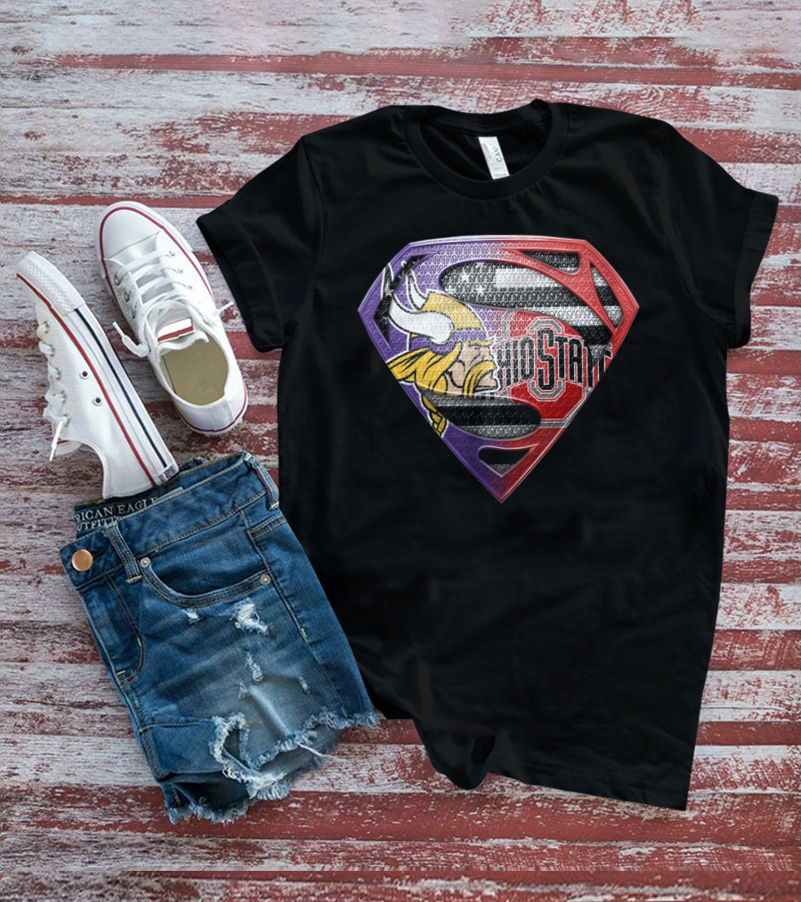 Minnesota Vikings Ohio State Blend Superman T-Shirt