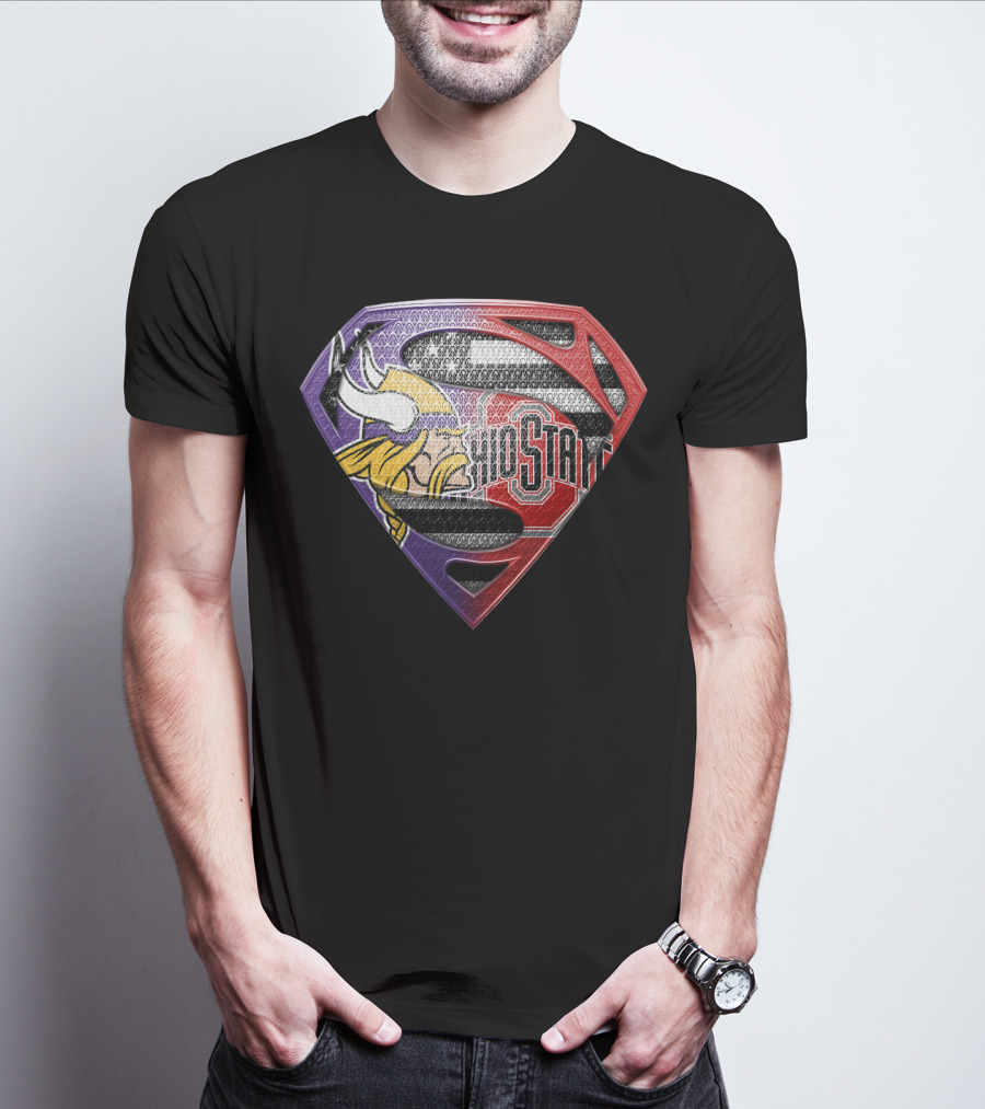 Minnesota Vikings Ohio State Blend Superman T-Shirt