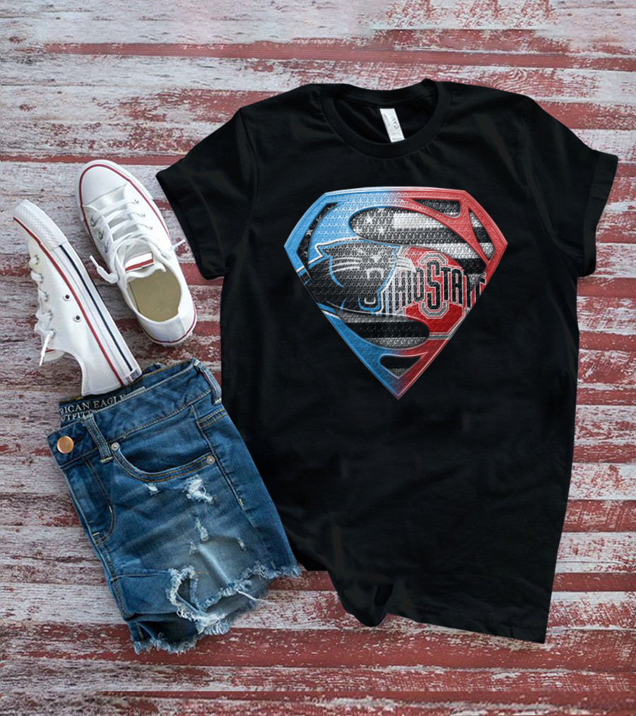 Carolina Panthers Ohio State Superman Shield T-Shirt