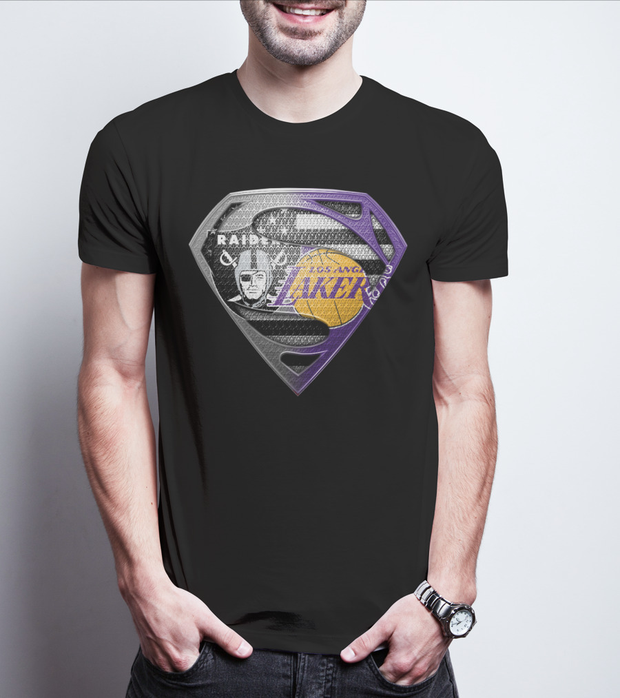 Los Angeles Lakers And Raiders Super Shield T-Shirt