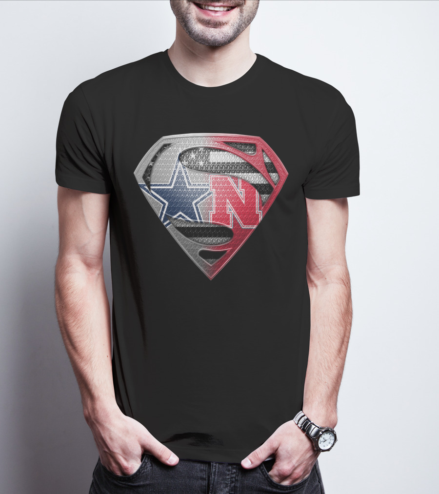 Cowboys Nebraska Fusion Superman Shield T-Shirt