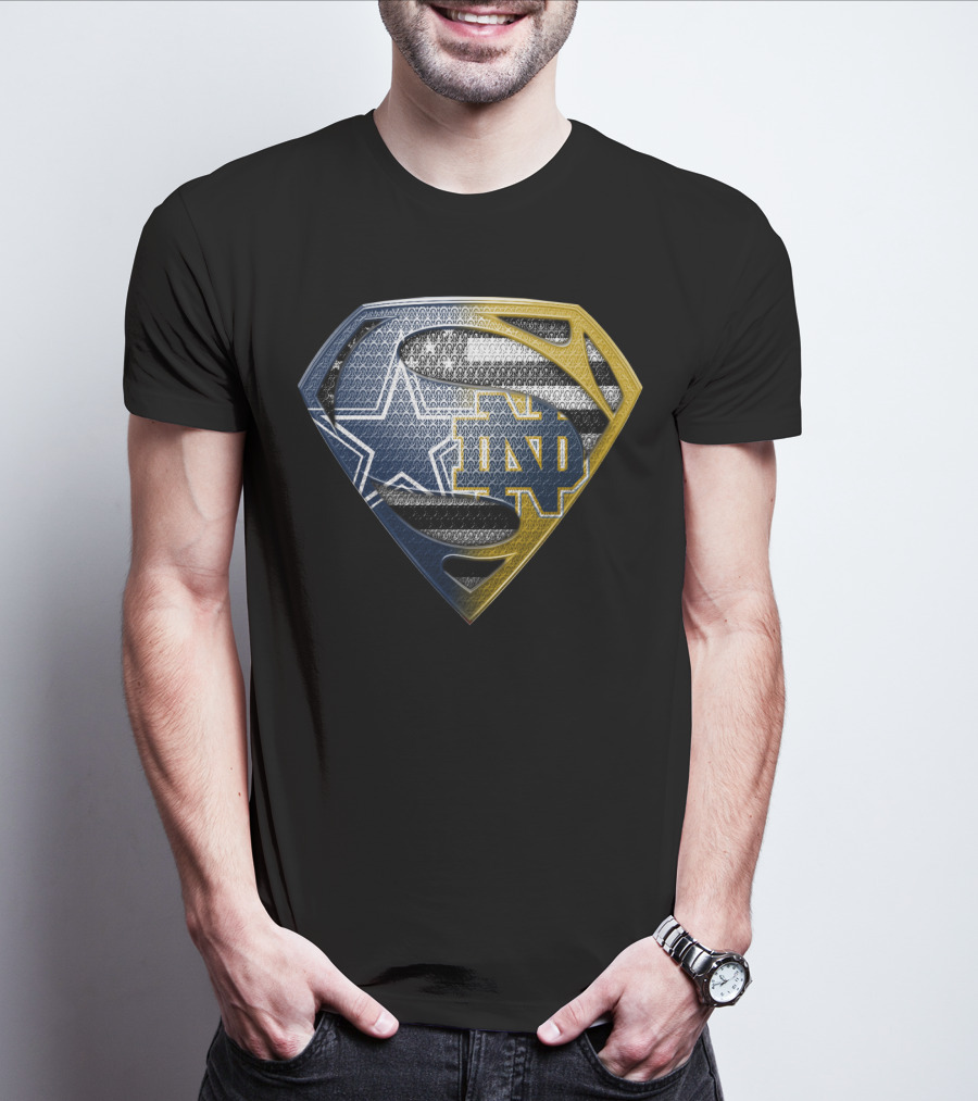 Notre Dame Dallas Cowboys Superman Shield T-Shirt