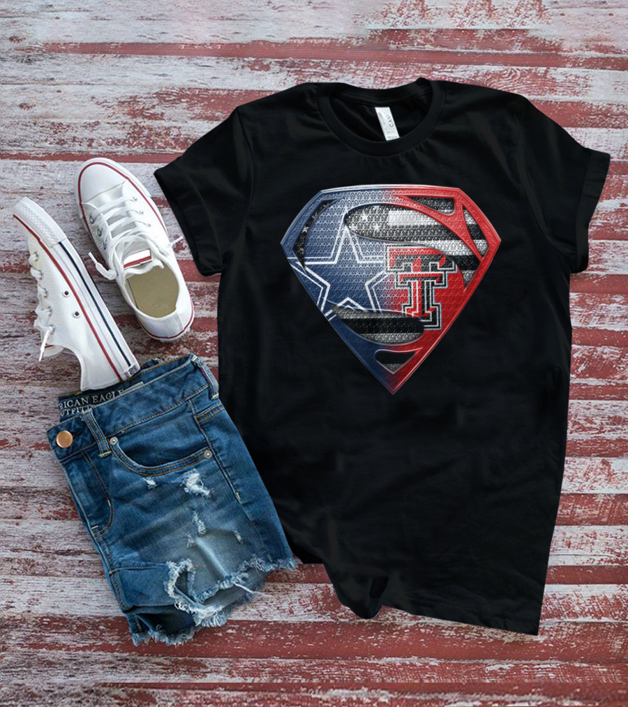 Dallas Texas Tech Superman Star Logo Fusion T-Shirt