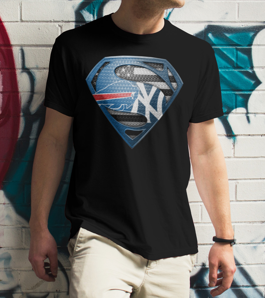Buffalo Bills Superman New York Yankees T-Shirt
