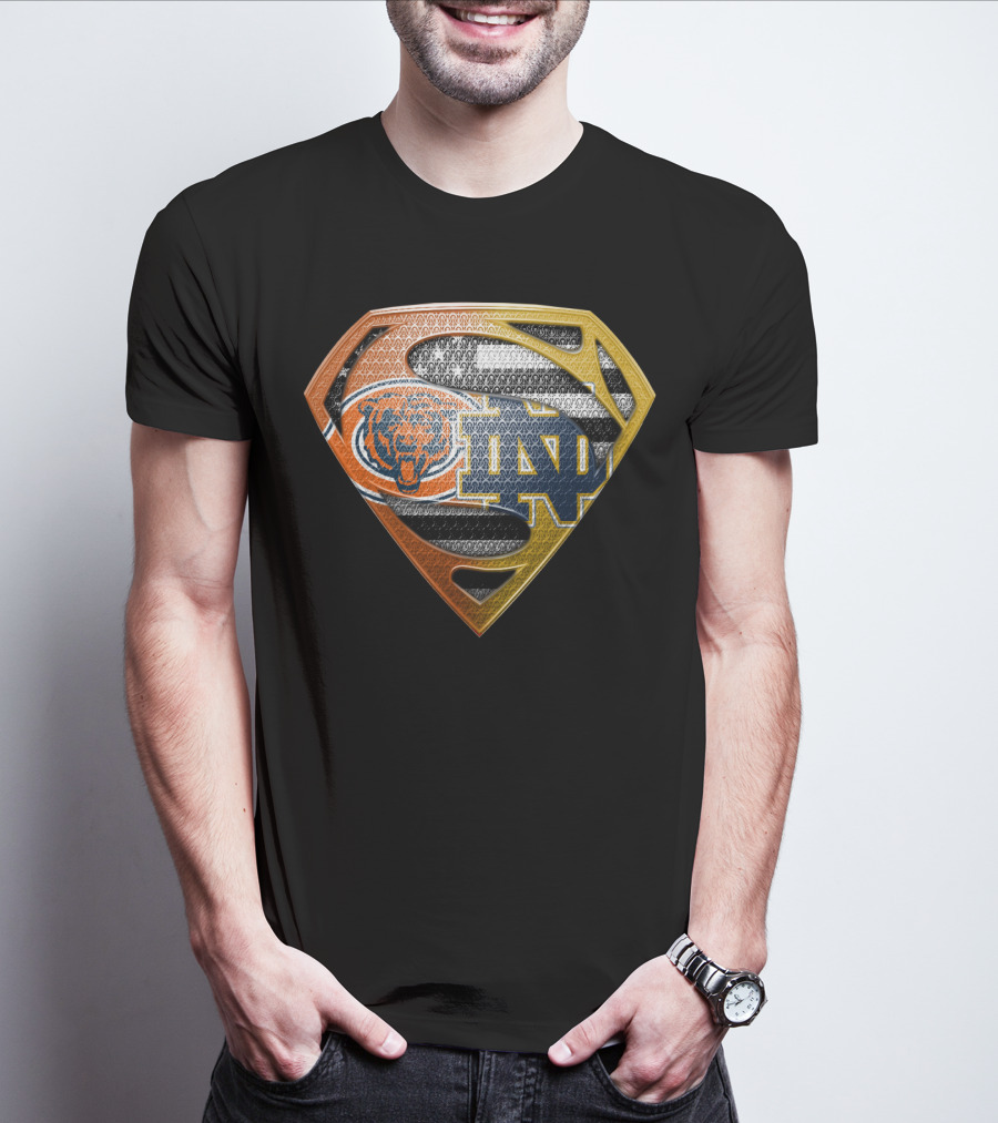 Chicago Bears Notre Dame Fighting Irish Superman T-Shirt