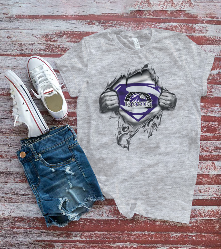 Superman Colorado Rockies Rip T-Shirt