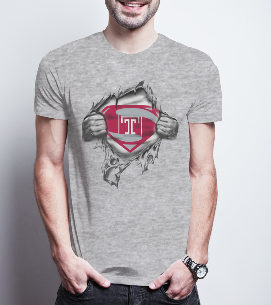 Temple University Superman Logo Tear T-Shirt