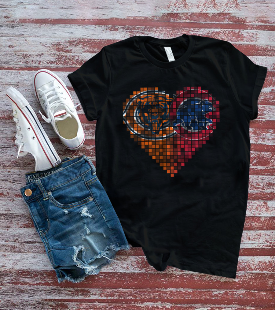 Chicago Bears Cubs Heart Rby 008 T-Shirt