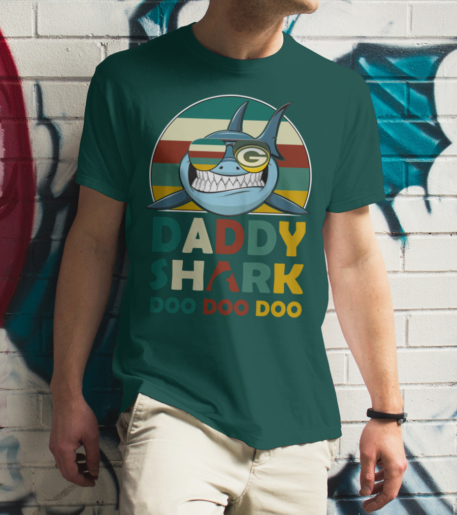Daddy Shark Green Bay Packers Doo Doo Doo T-Shirt