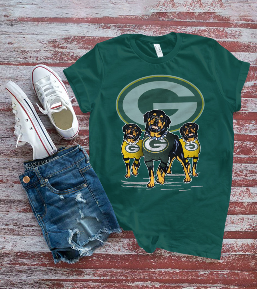 Green Bay Packers Rottweiler Trio T-Shirt