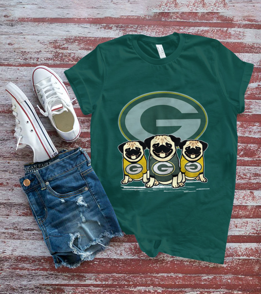 Green Bay Packers G Logo Pugs T-Shirt