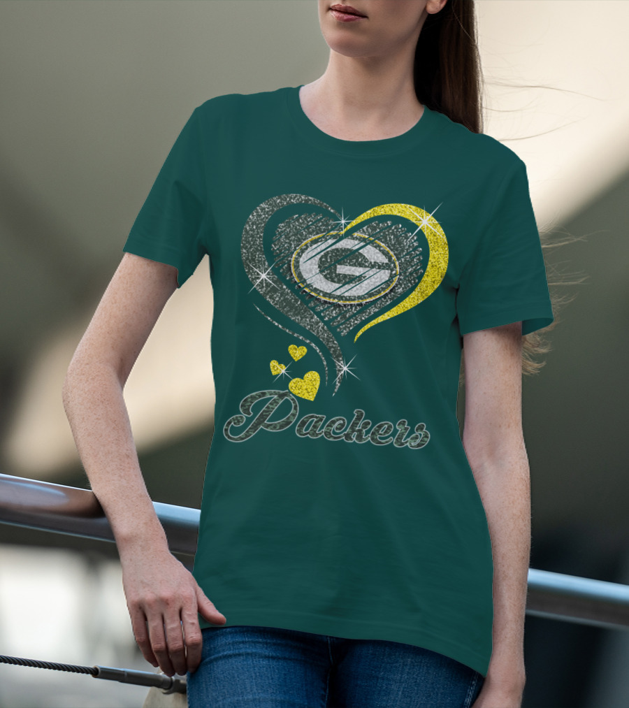 Packers Heart Logo Sparkle T-Shirt