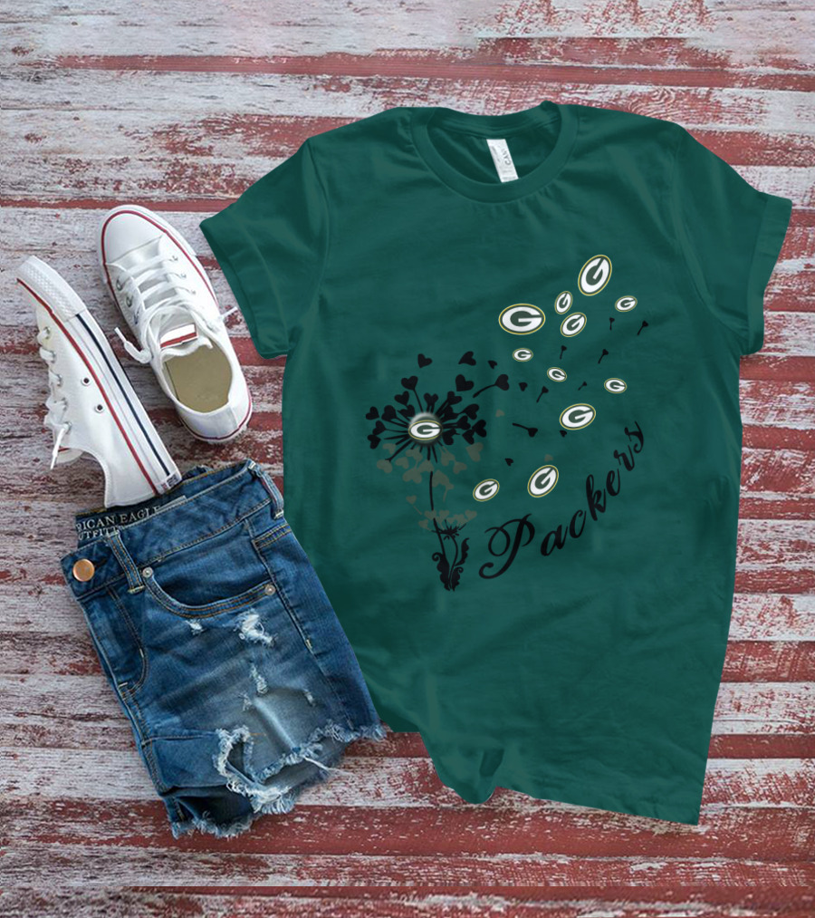 Packers Green Bay Hearts And Blossoms T-Shirt