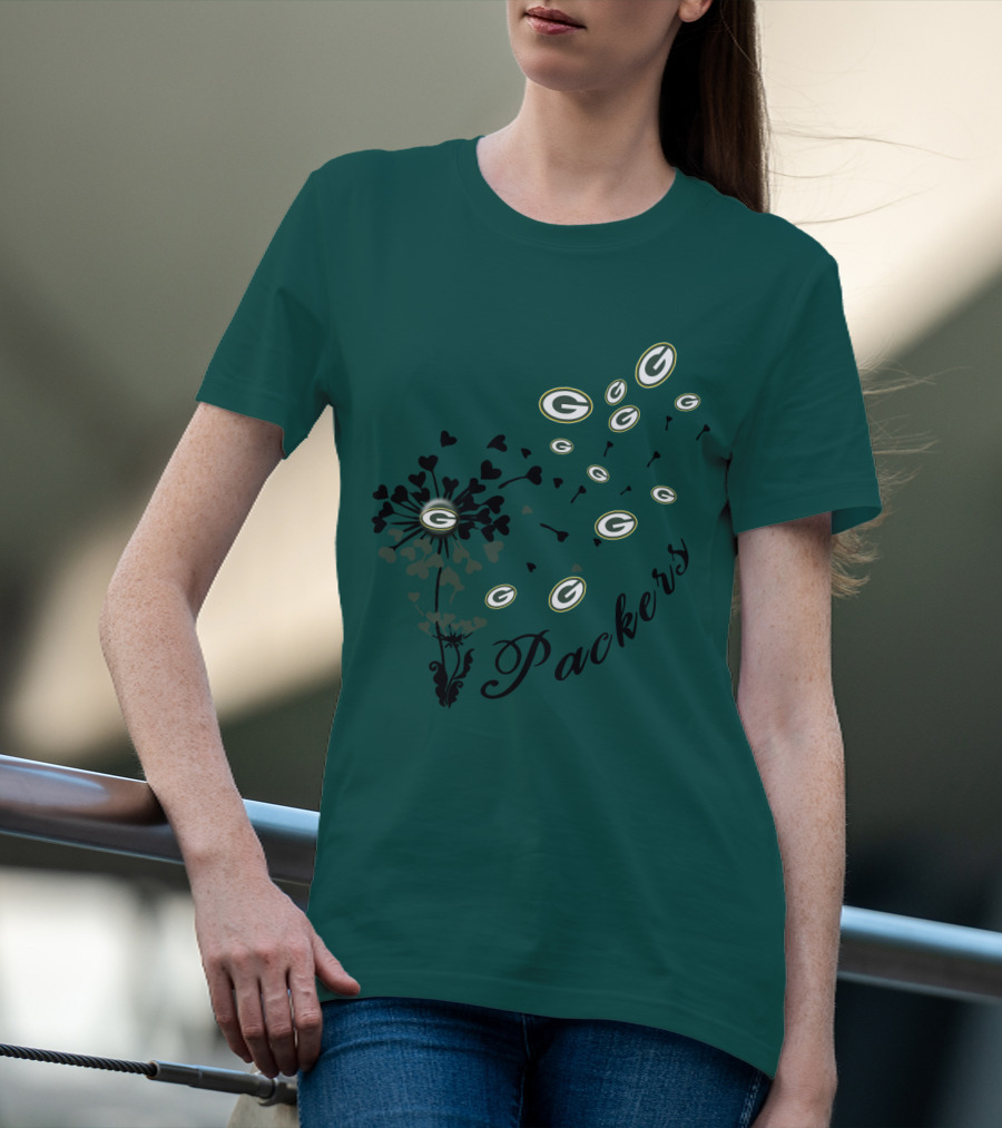 Packers Green Bay Hearts And Blossoms T-Shirt