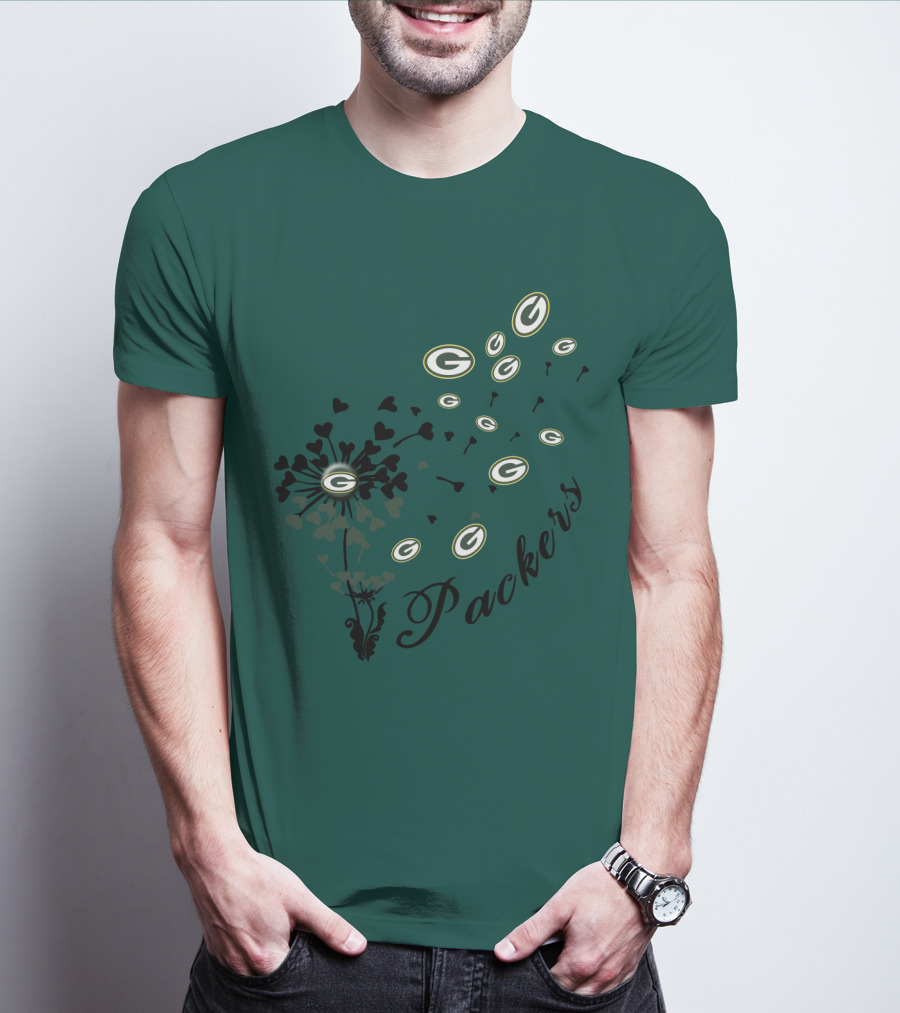 Packers Green Bay Hearts And Blossoms T-Shirt