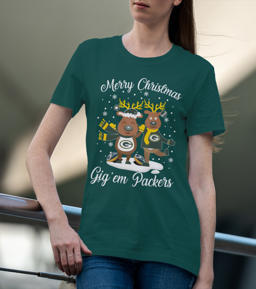 Merry Christmas Gig 'Em Green Bay Packers T-Shirt