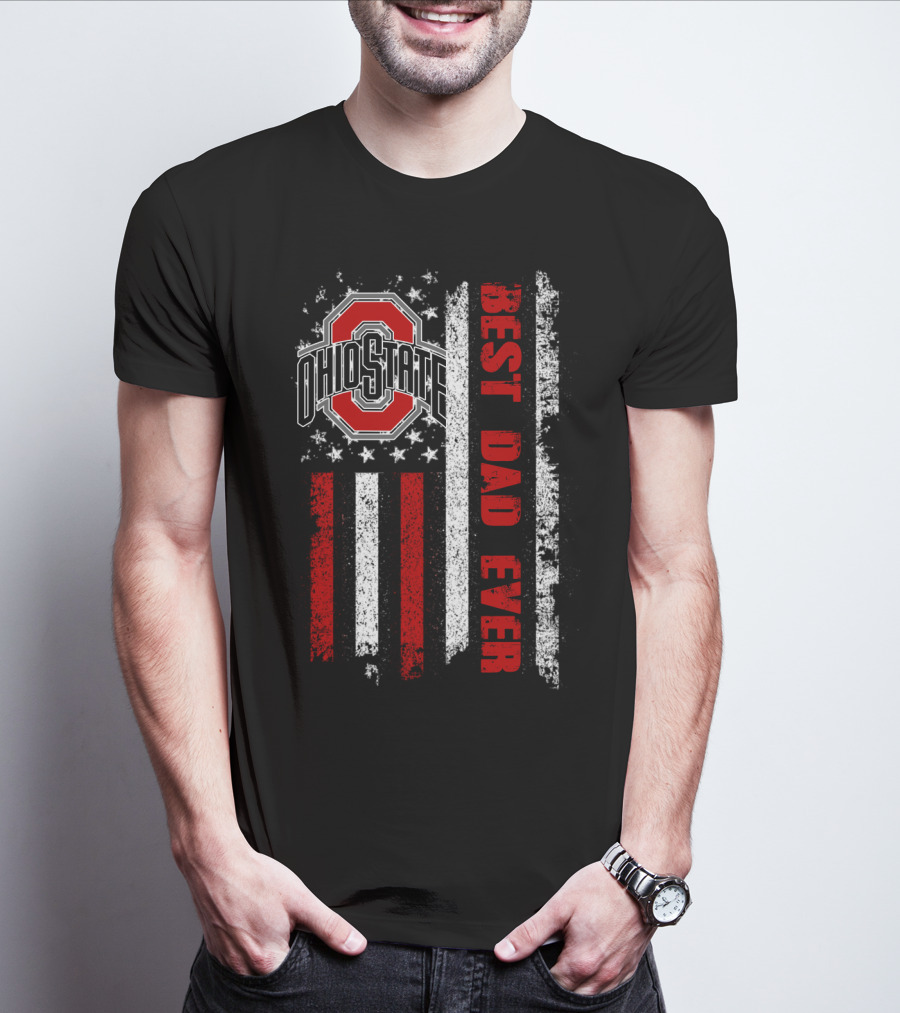 Ohio State Best Dad Ever Flag T-Shirt