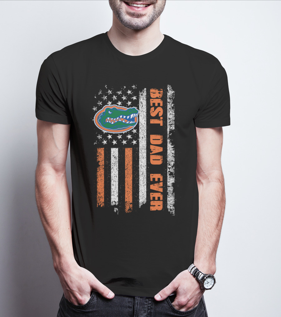 Best Dad Ever Florida Gators American Flag T-Shirt