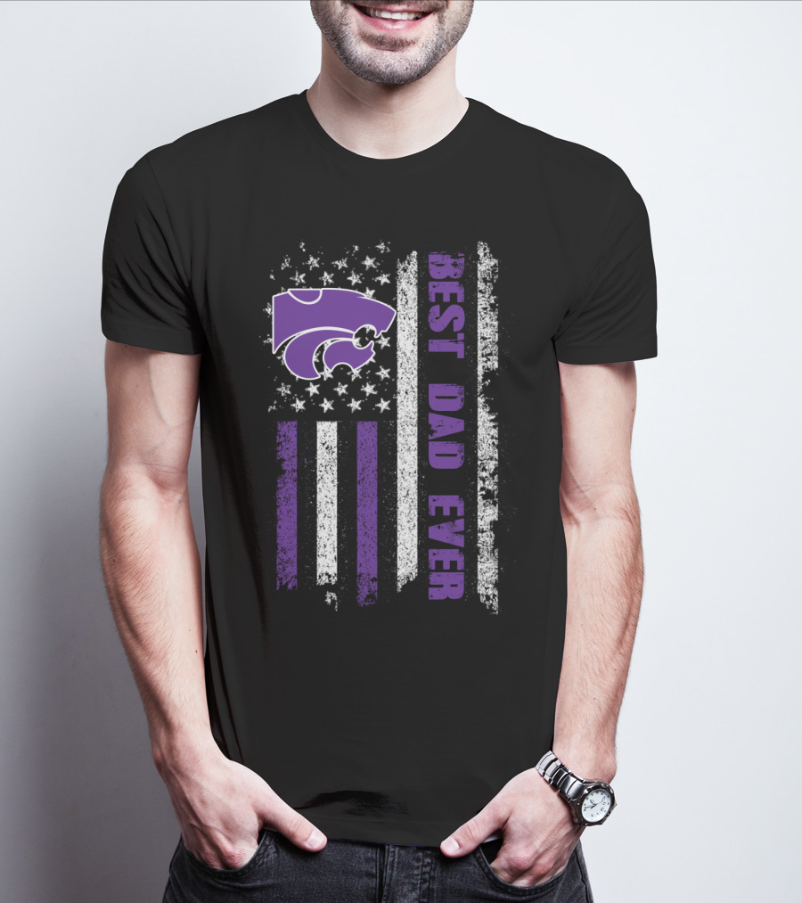 Kansas State Wildcats Best Dad Ever Flag T-Shirt