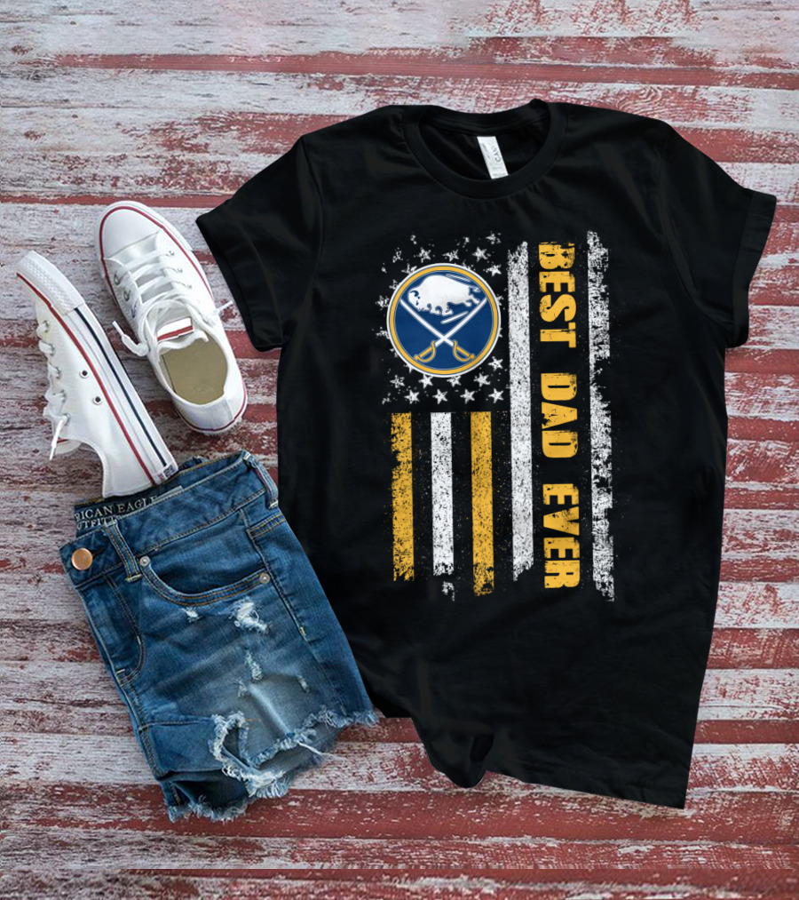 Best Dad Ever Buffalo Sabres Flag T-Shirt