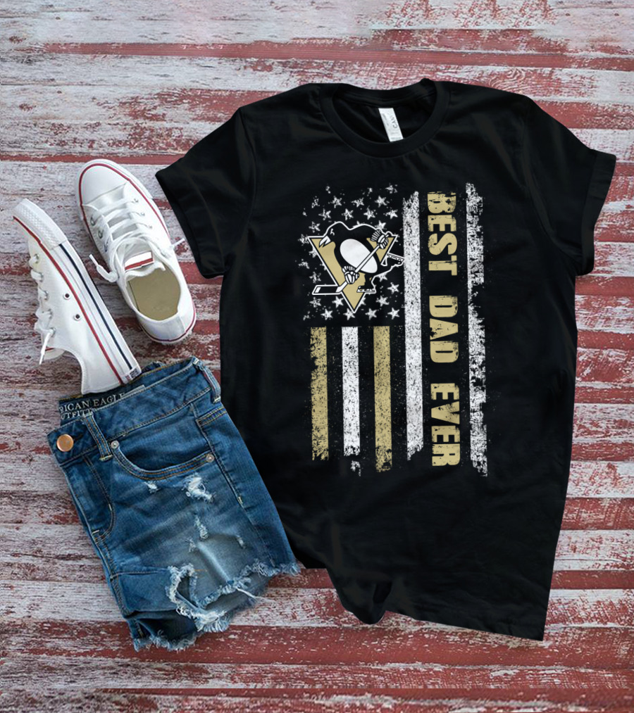 Pittsburgh Penguins Best Dad Ever Stars And Stripes T-Shirt