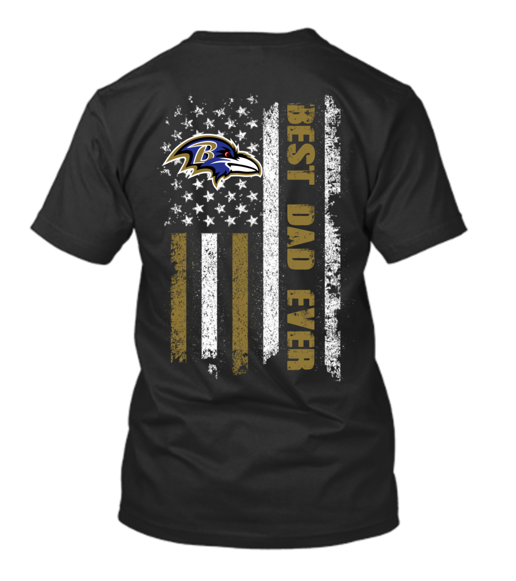 Baltimore Ravens Best Dad Ever American Flag T-Shirt