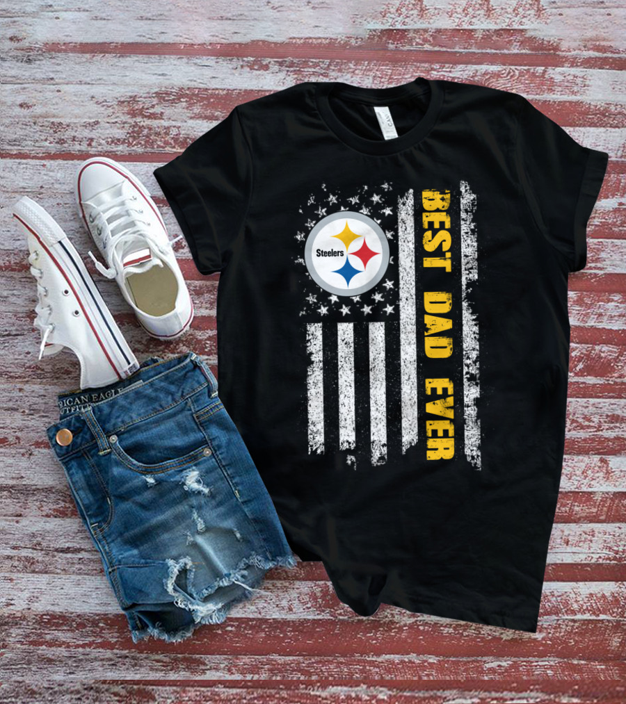Steelers Best Dad Ever Flag T-Shirt