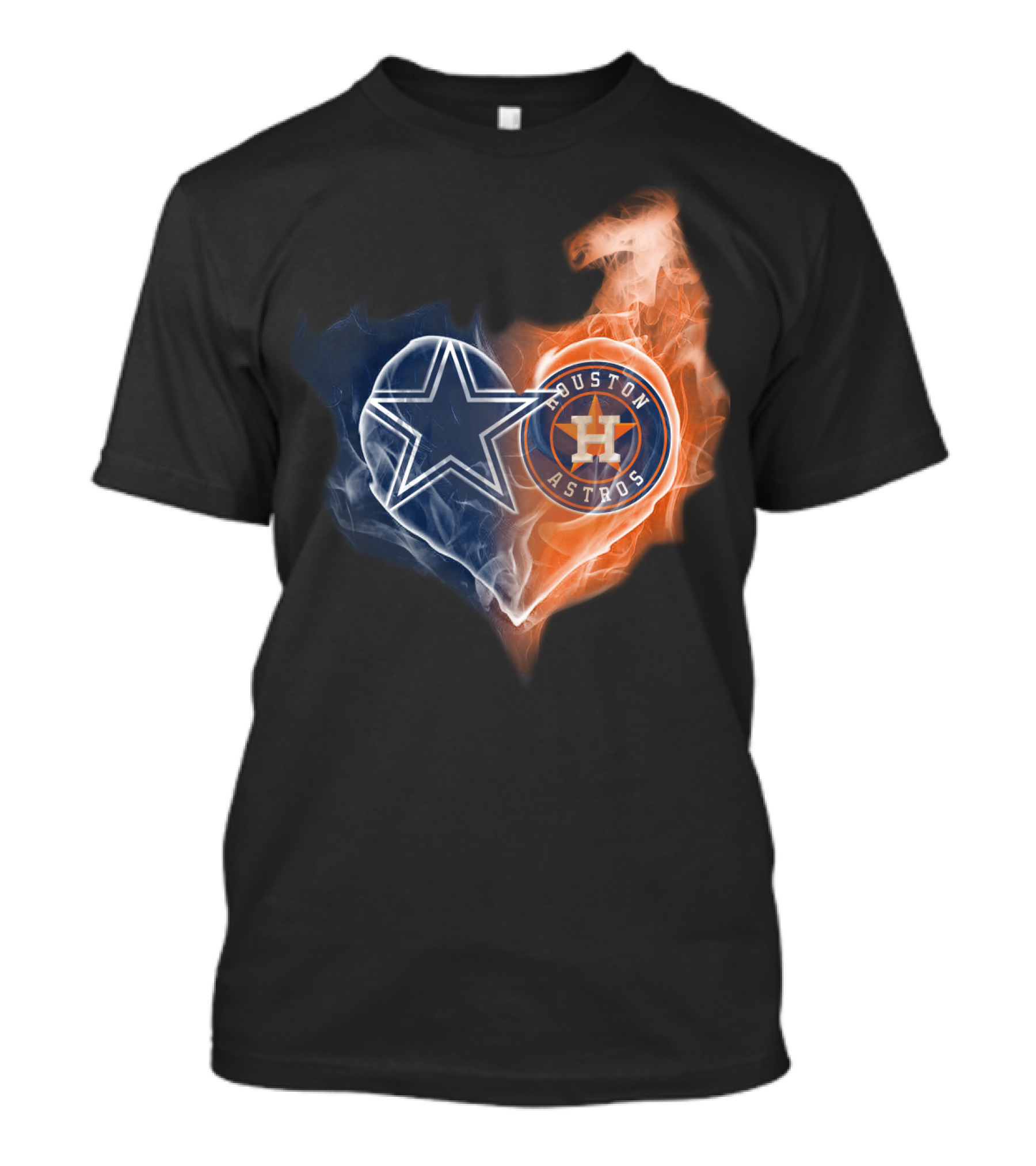 Dallas Cowboys Houston Astros Heart T-Shirt