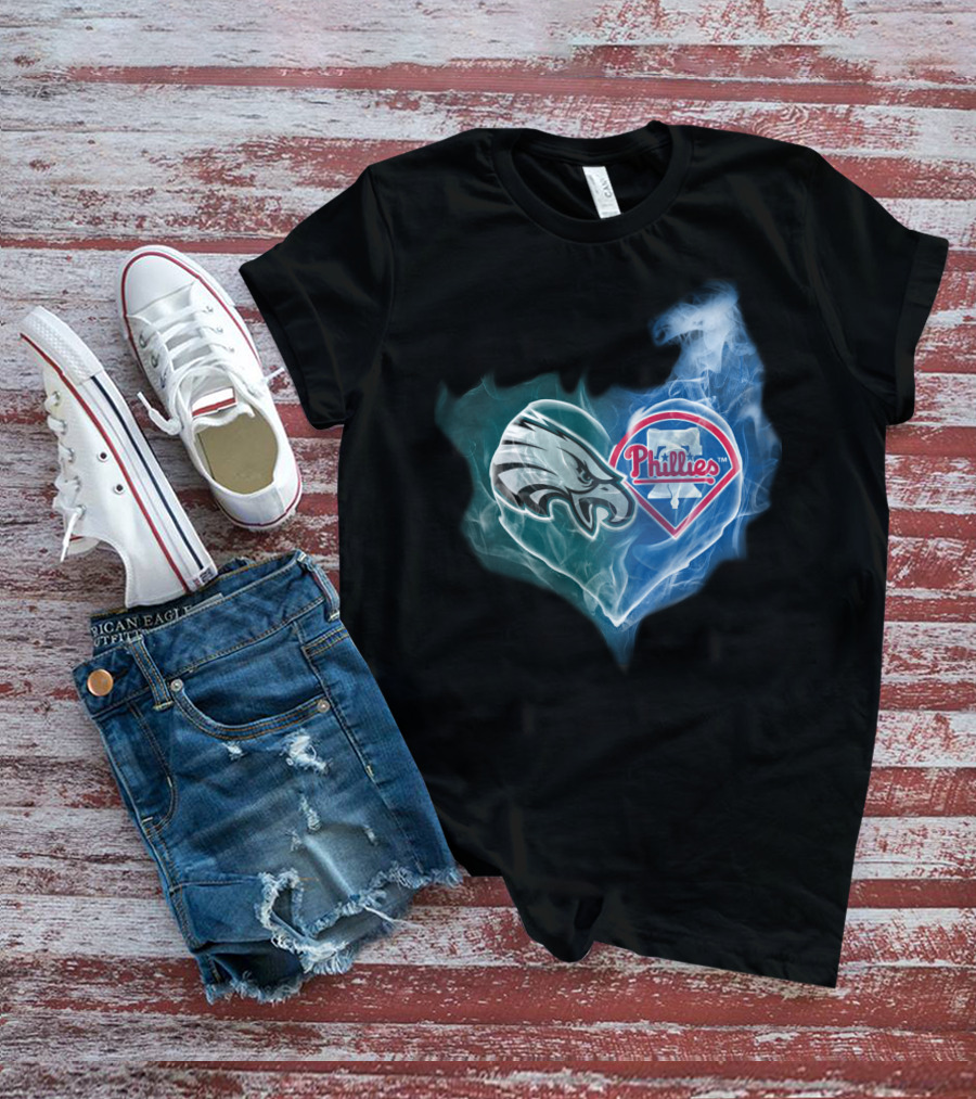 Eagles Phillies Heart Fusion T-Shirt