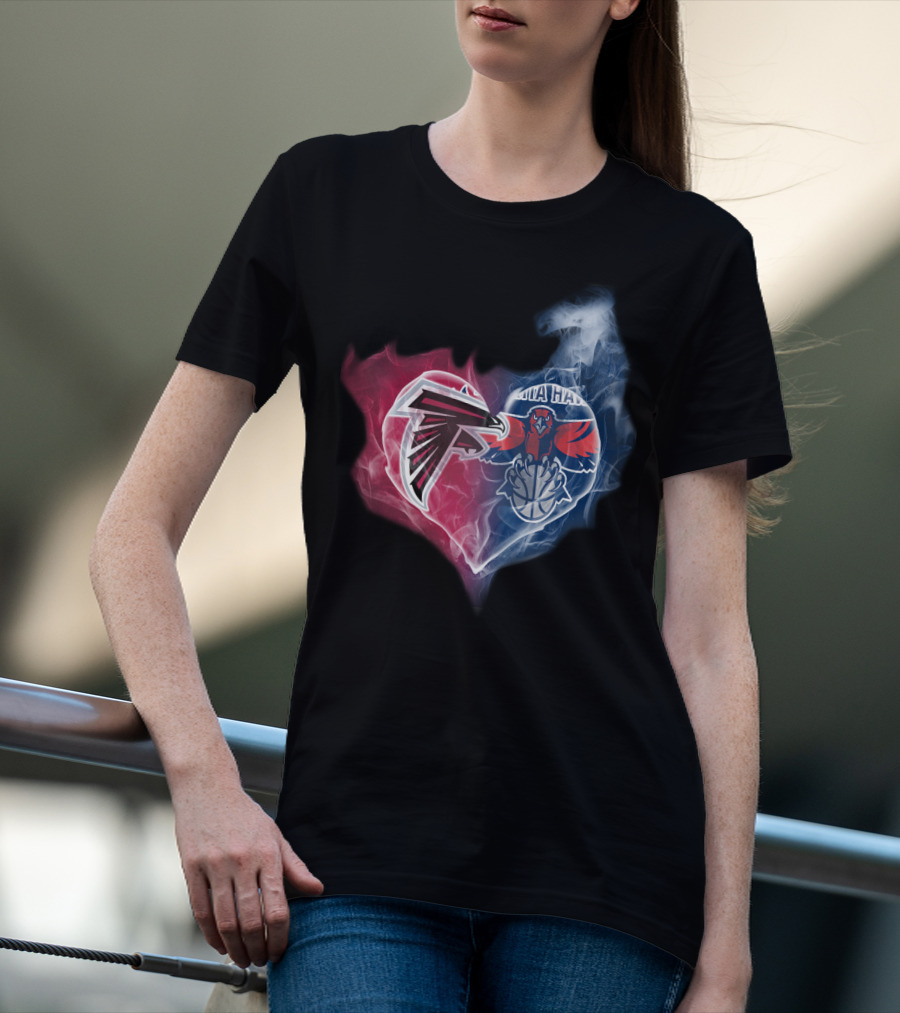 Falcons Hawks Heart Rivalry T-Shirt