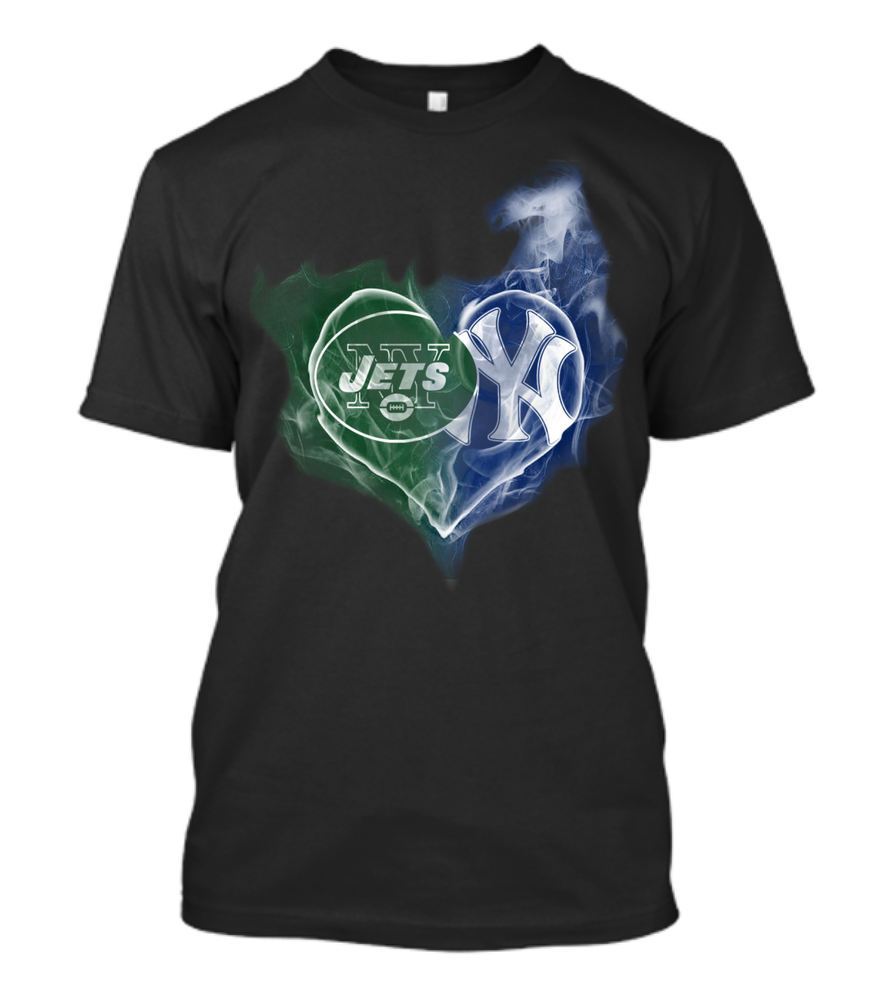 Jets Yankees Smoke Heart Fusion T-Shirt