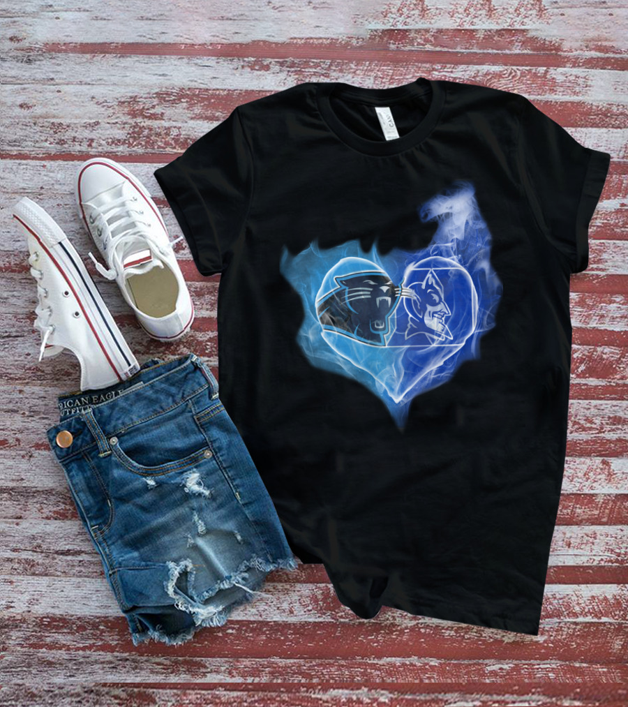 Panthers Blue Devils Heart T-Shirt