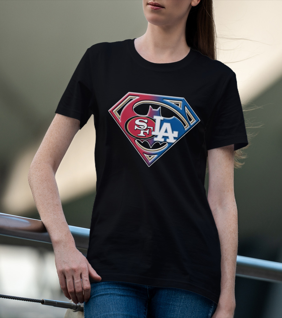 Sf 49ers La Dodgers Bat 002 Superhero T-Shirt