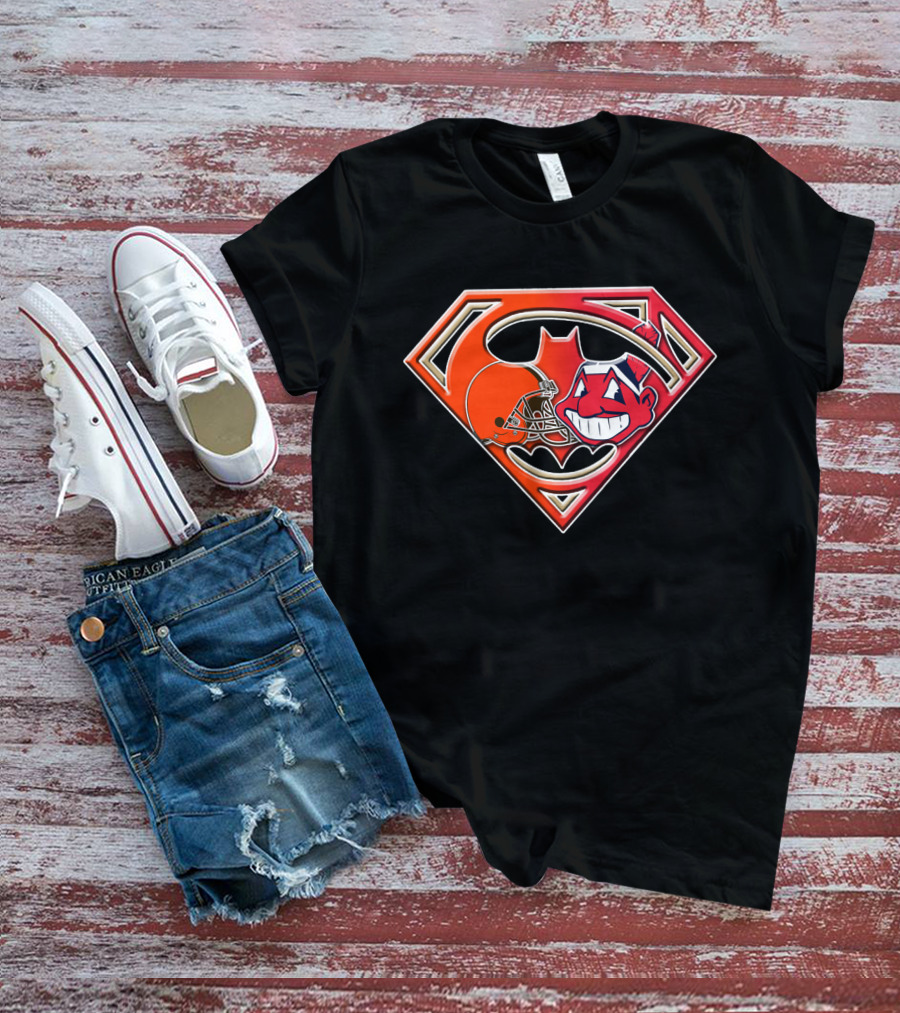 Cleveland Browns Superman Logo Chief Wahoo Fusion T-Shirt