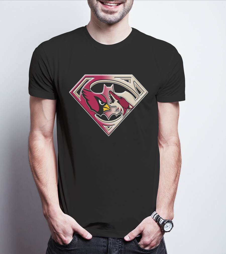 Arizona Cardinals Coyotes Superman Logo Mashup T-Shirt