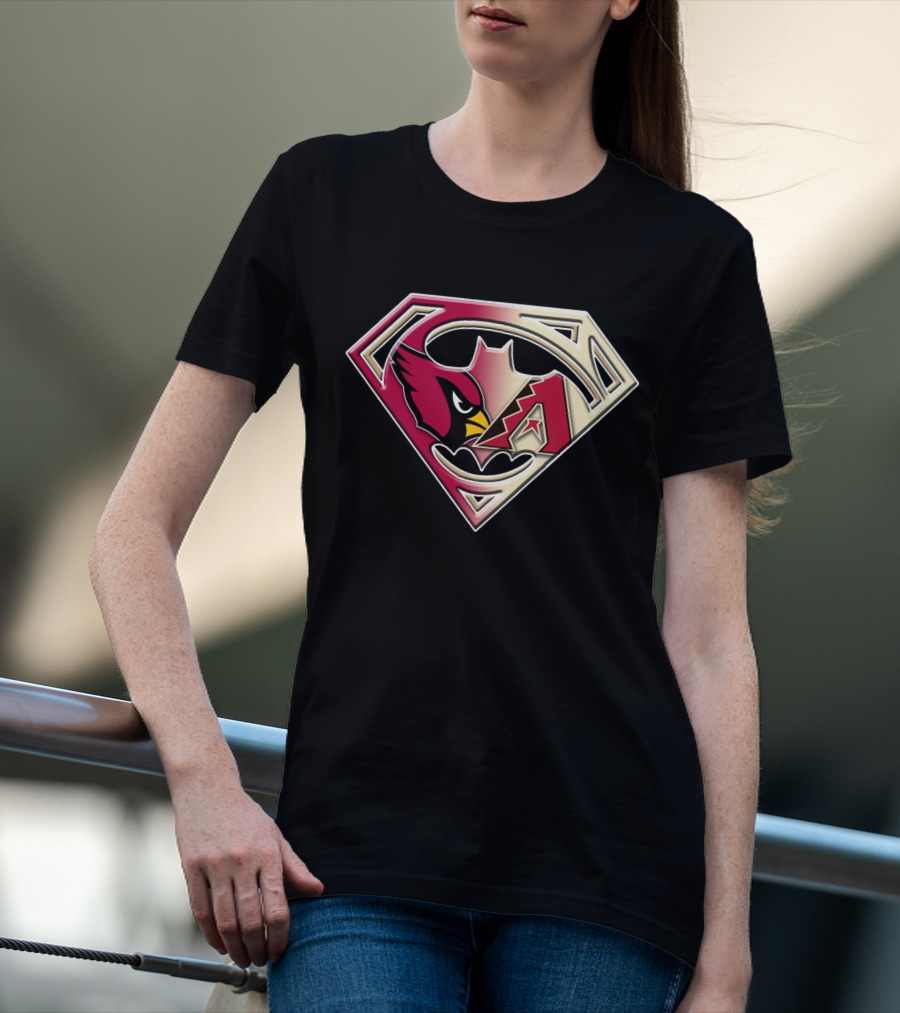 Arizona Cardinals Diamondbacks Superman Logo Fusion T-Shirt