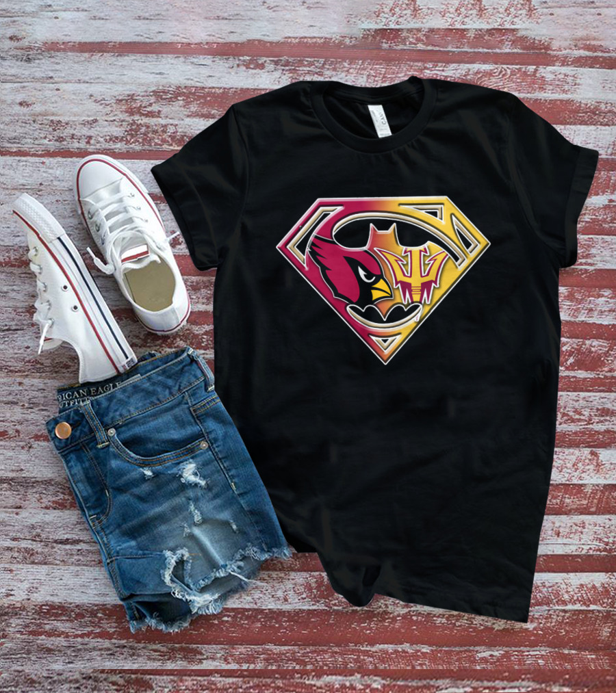 Arizona Cardinals Asu Sun Devils Superman Logo Fusion Bat 030 T-Shirt