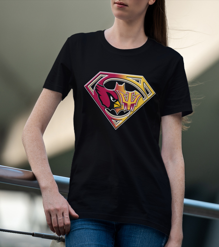 Arizona Cardinals Asu Sun Devils Superman Logo Fusion Bat 030 T-Shirt
