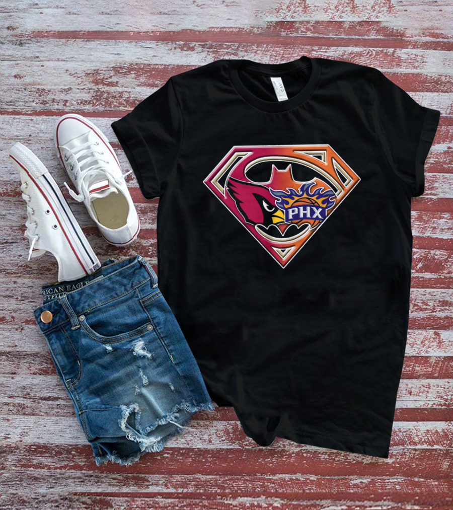 Phoenix Suns Cardinals Superman Logo Fusion T-Shirt