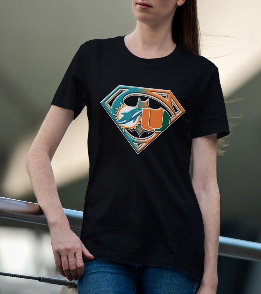 Superman Miami Dolphins University Batman Logo Bat 054 T-Shirt