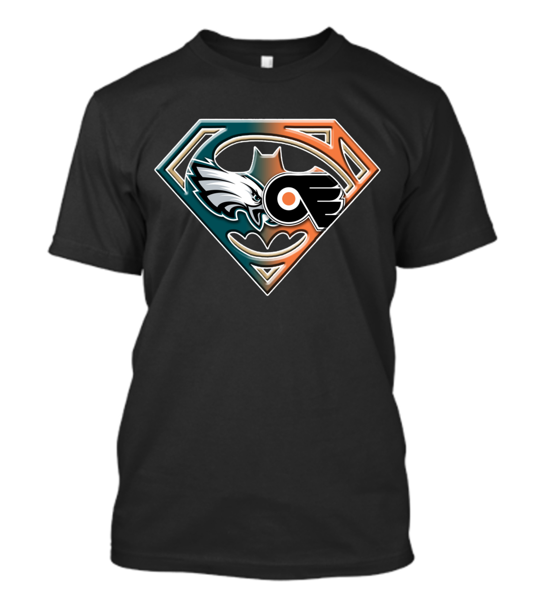Eagles Flyers Batman Superman Logo Mashup T-Shirt