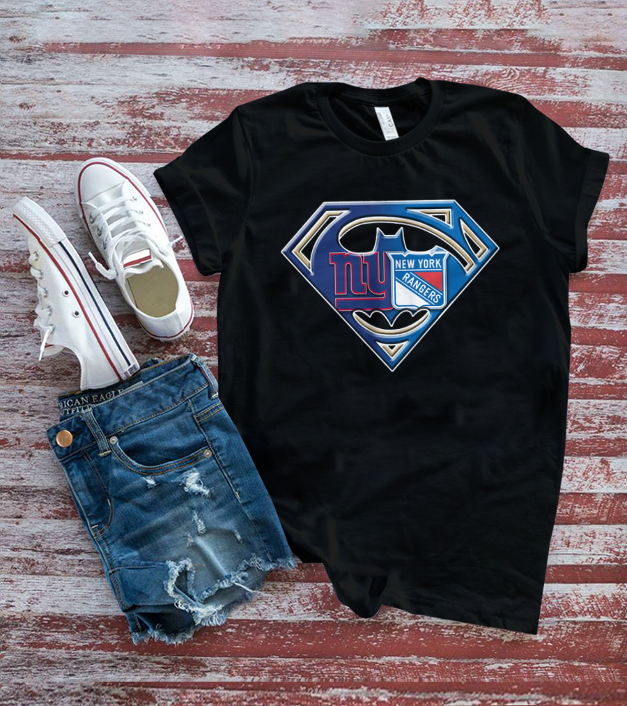 Ny Giants Rangers Batman Superman T-Shirt