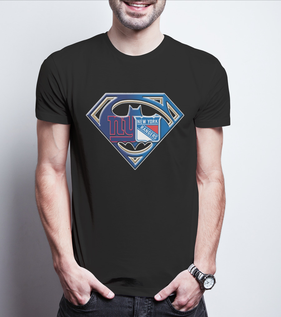 Ny Giants Rangers Batman Superman T-Shirt
