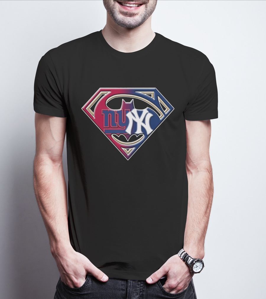 Superman Batman New York Giants Yankees Crossover 067 T-Shirt