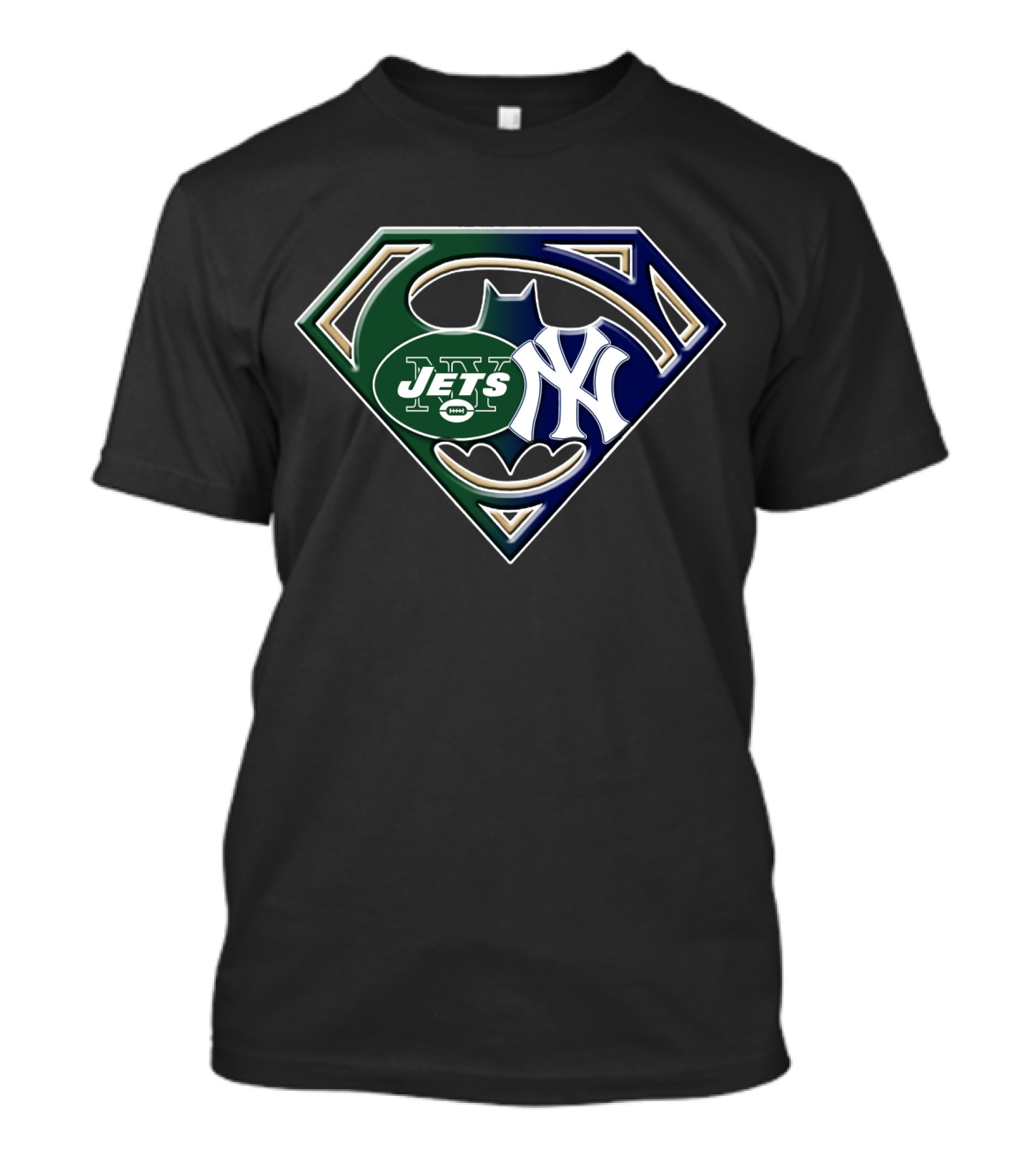 New York Jets Yankees Superman Batman T-Shirt